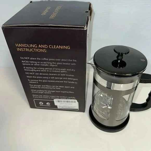 Quqiyso French Press Coffee Maker, 34 oz, Black - Picture 3 of 9